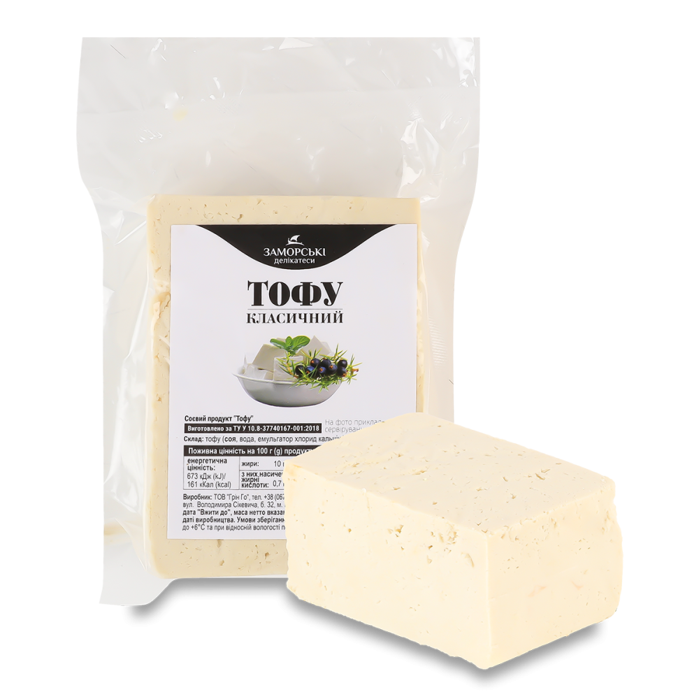 Соєвий сир тофу GreenTofu Класичний ТМ Заморські Делікатеси 350 г
